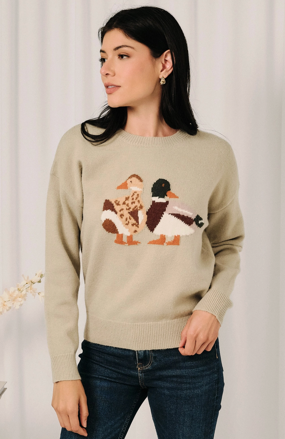 Mallard Duck Graphic Knit Sweater