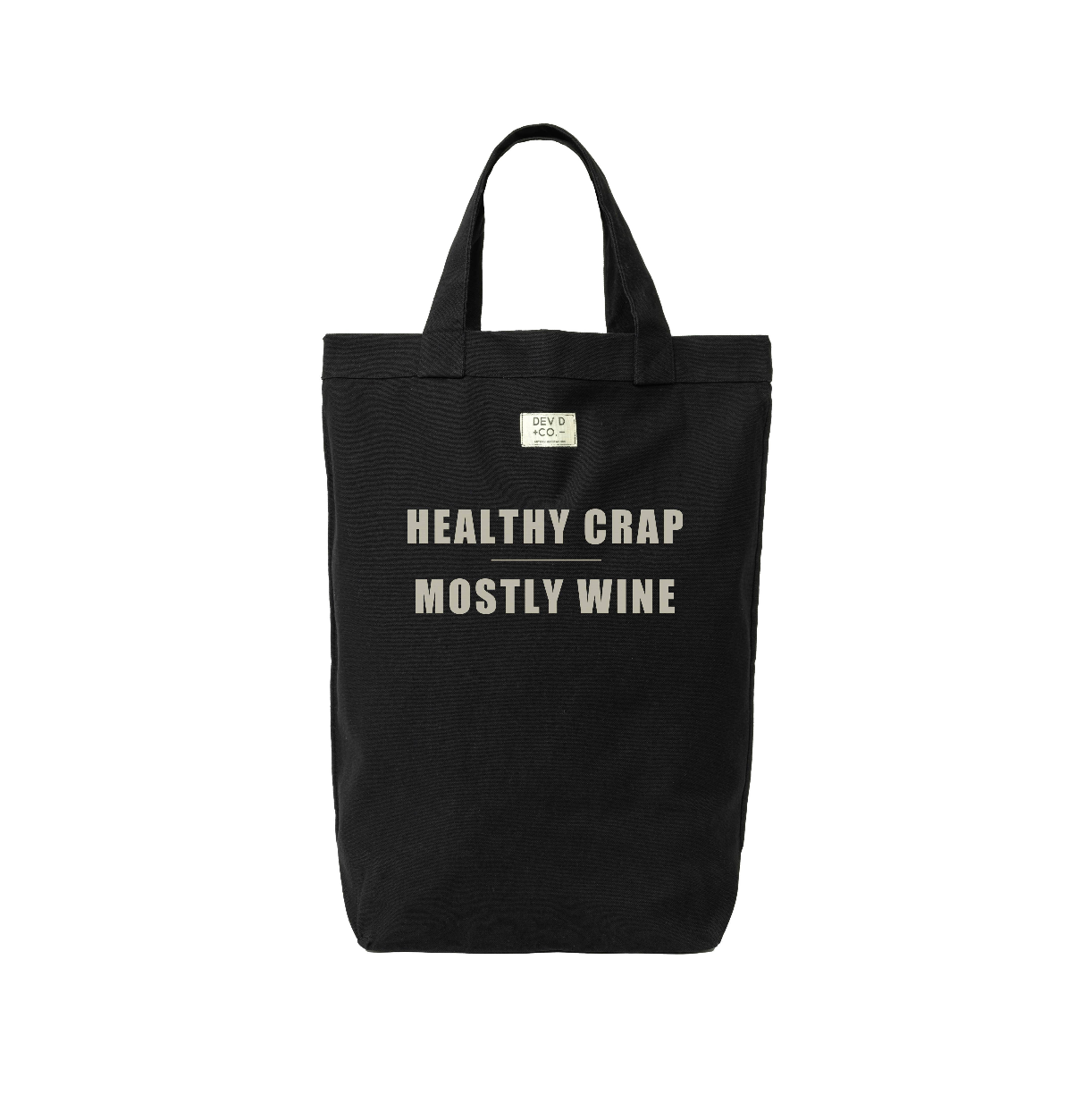 Healthy Crap Mostly Wine - Canvas Tote Bag