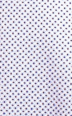 White & Black Swiss Dot Einstein Stretch Button-Up