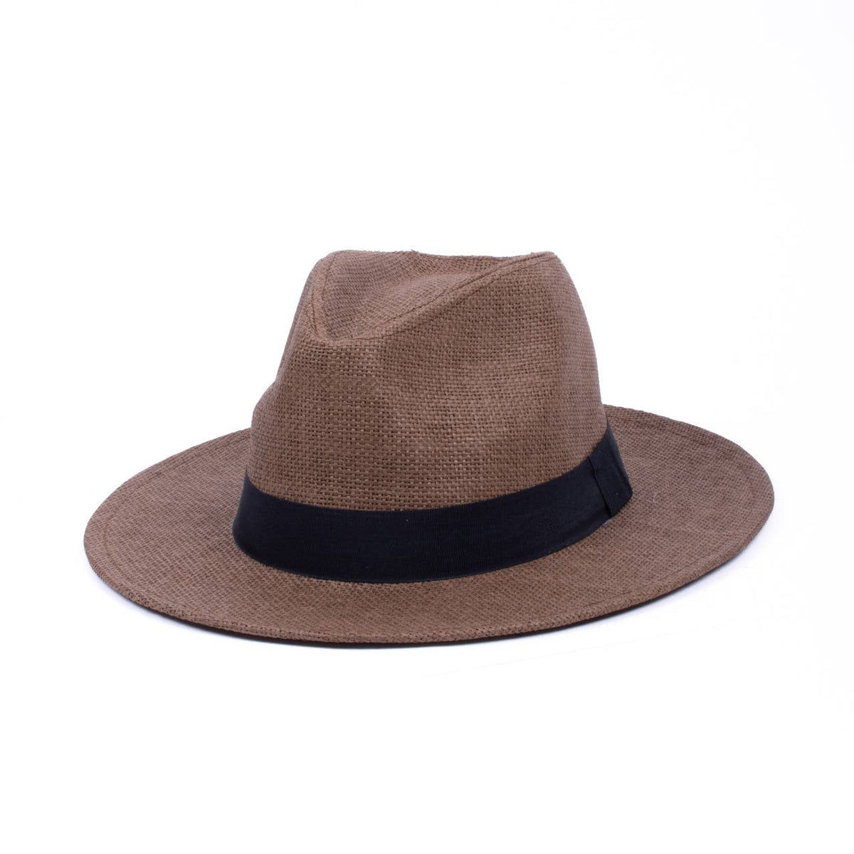 Men's S/S Flat Brim Black Banded Fashion Fedora hat-FSS17137