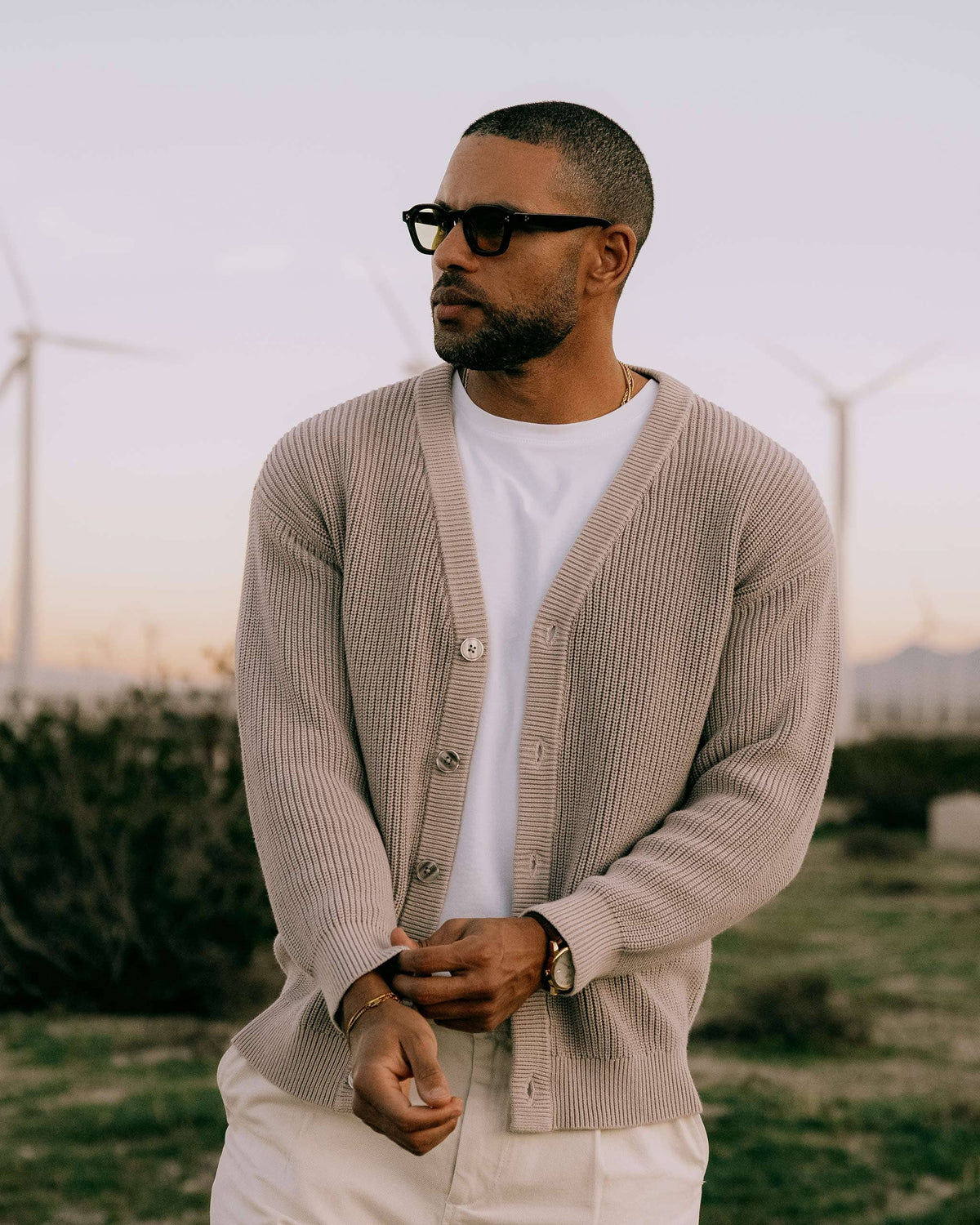 Fisherman Cardigan - Mineral