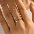 Ozzy 18K Gold Non-Tarnish Abstract Ring