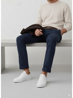 Navy Chino Stretch Twill Pants