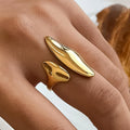 Danielle 18K Gold Non-Tarnish Abstract Statement Ring