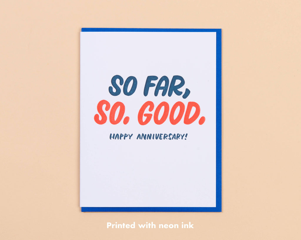 So Far, So Good Anniversary Card