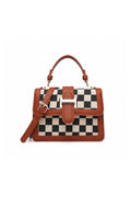Nora Checkered Top Handle Bag
