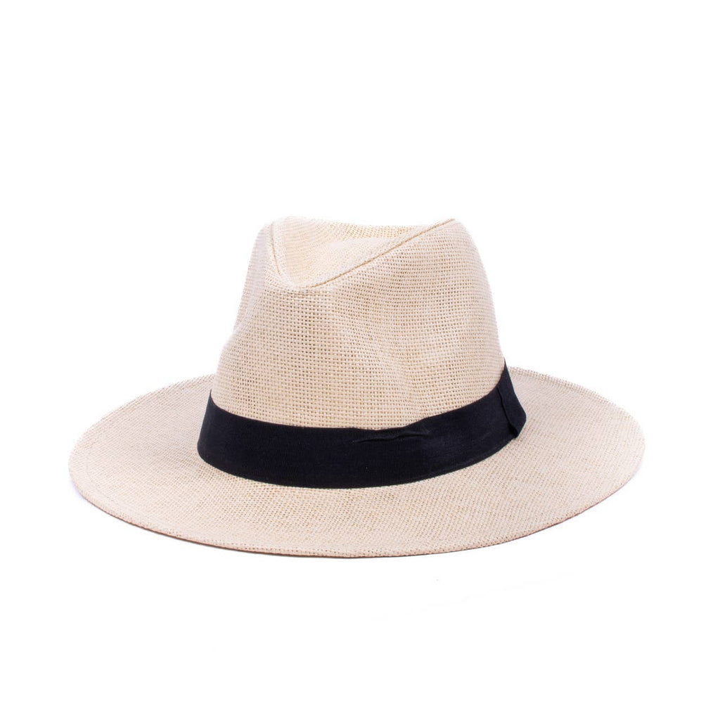 Men's S/S Flat Brim Black Banded Fashion Fedora hat-FSS17137