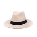 Men's S/S Flat Brim Black Banded Fashion Fedora hat-FSS17137