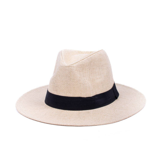 Men's S/S Flat Brim Black Banded Fashion Fedora hat-FSS17137